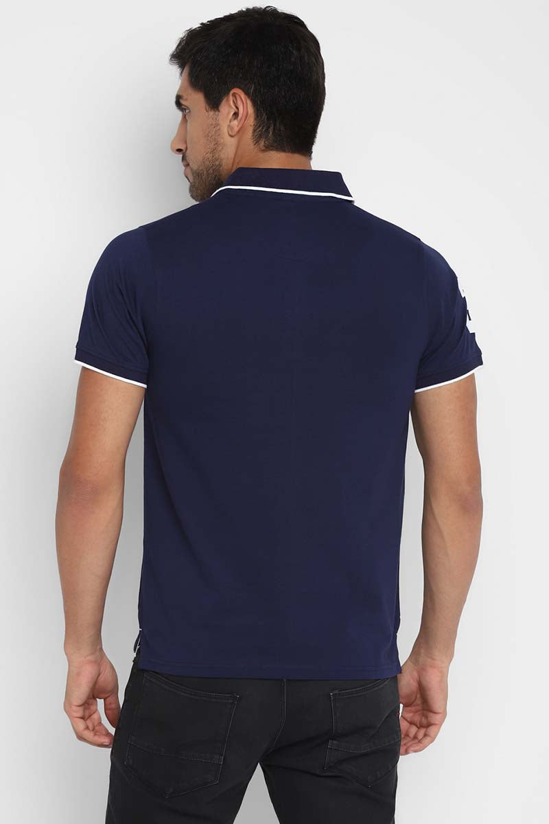 Polo Collar Half Sleeves T-Shirt for Men - Navy Blue