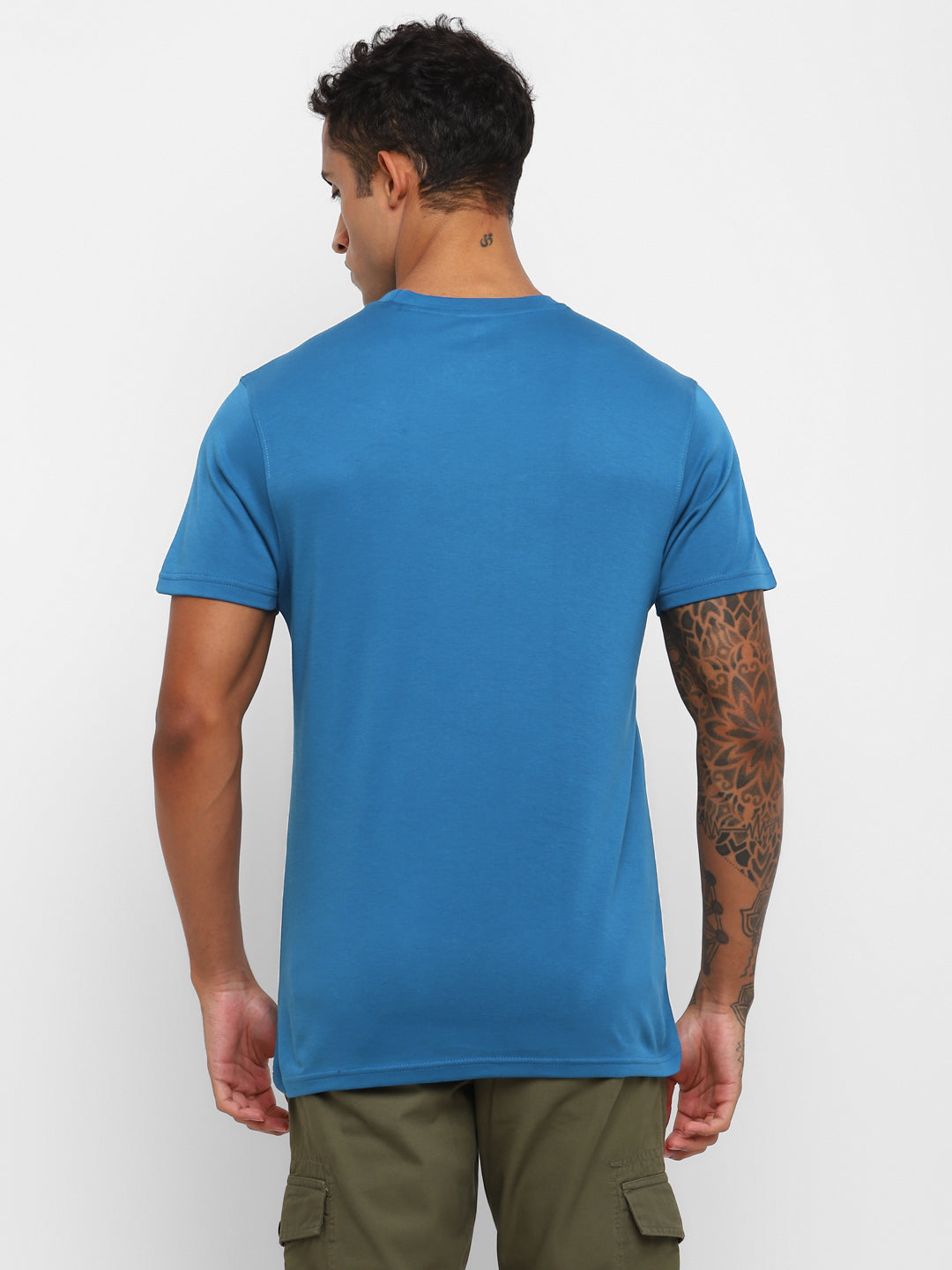 Supima Cotton Round Neck T-Shirt for Men - Sea Blue