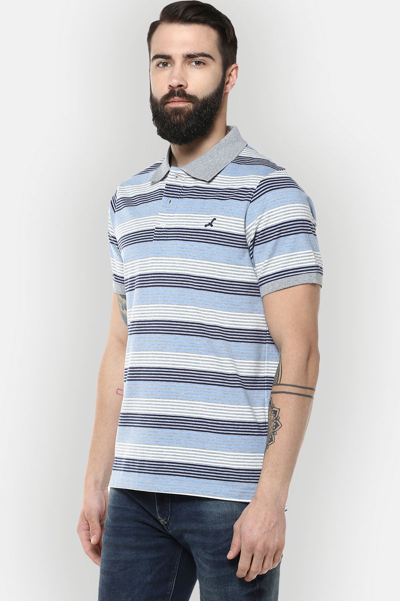 Men's Polo Half Sleeves Yarn Dyed Striped T-Shirt