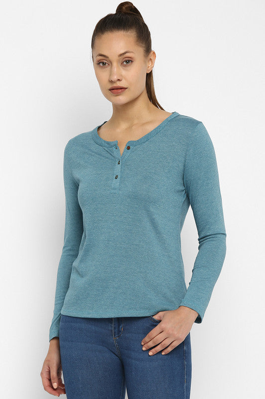 Women's Full Sleeves Henley Top (Clearance No Exchange No Refund