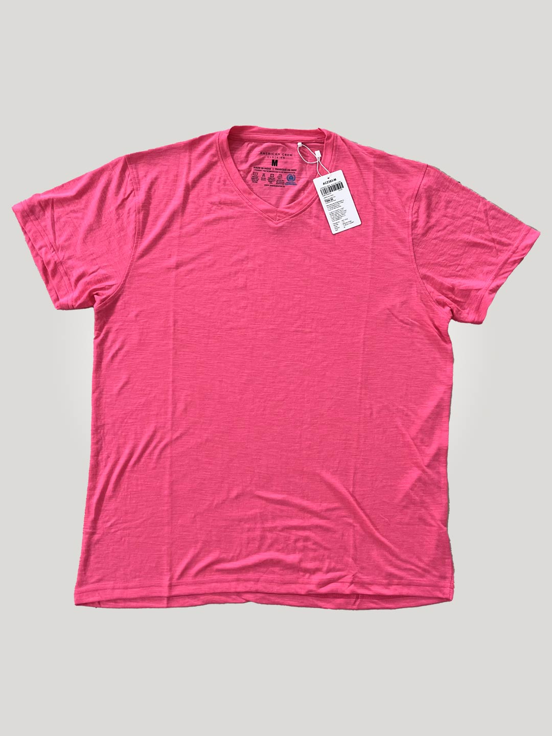 V Neck T-Shirt for Men - Bright Pink (Clearance - No Exchange No Return)