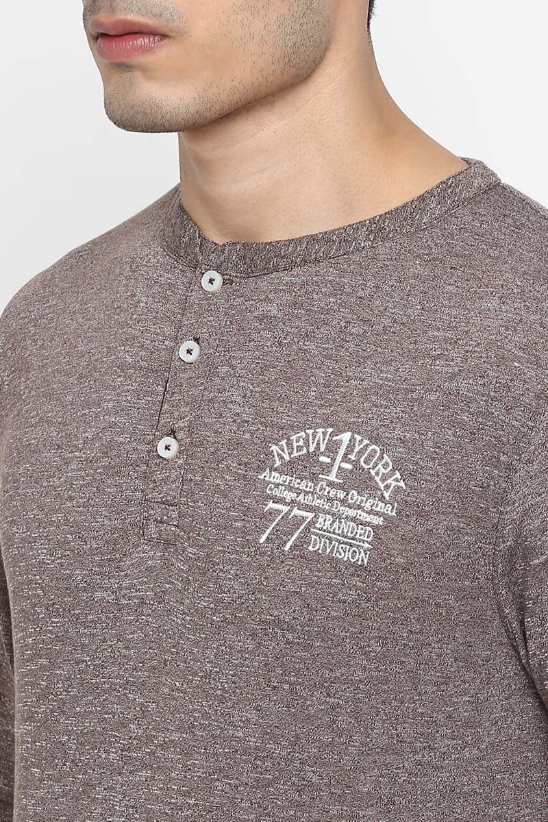 Men's Full Sleeves Henley T-Shirt - (Clearance - No Exchange No Return)