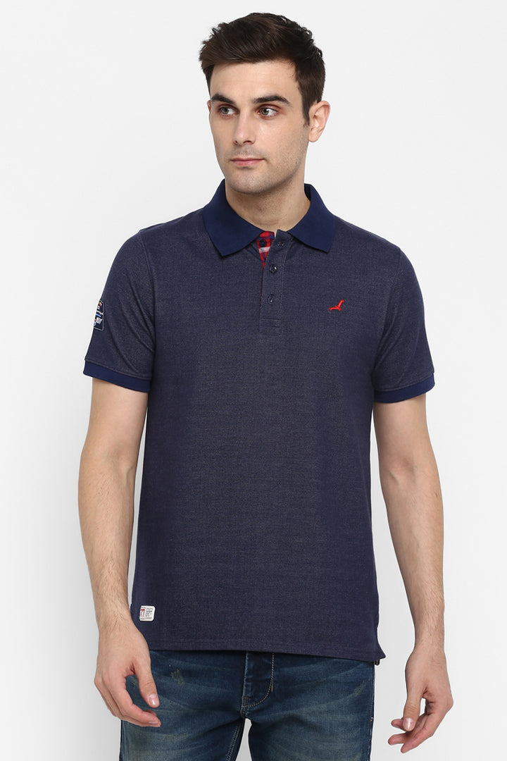 Men's Polo Collar T-Shirt - Indigo Blue (No Exchange No Return)