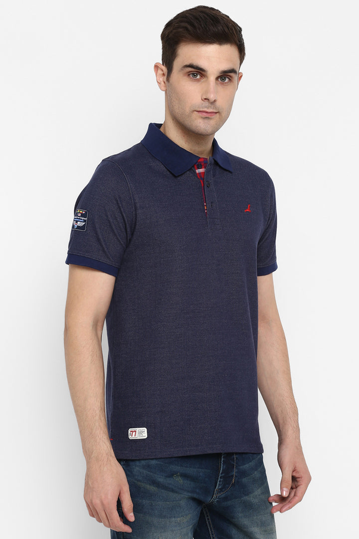 Men's Polo Collar T-Shirt - Indigo Blue (No Exchange No Return)