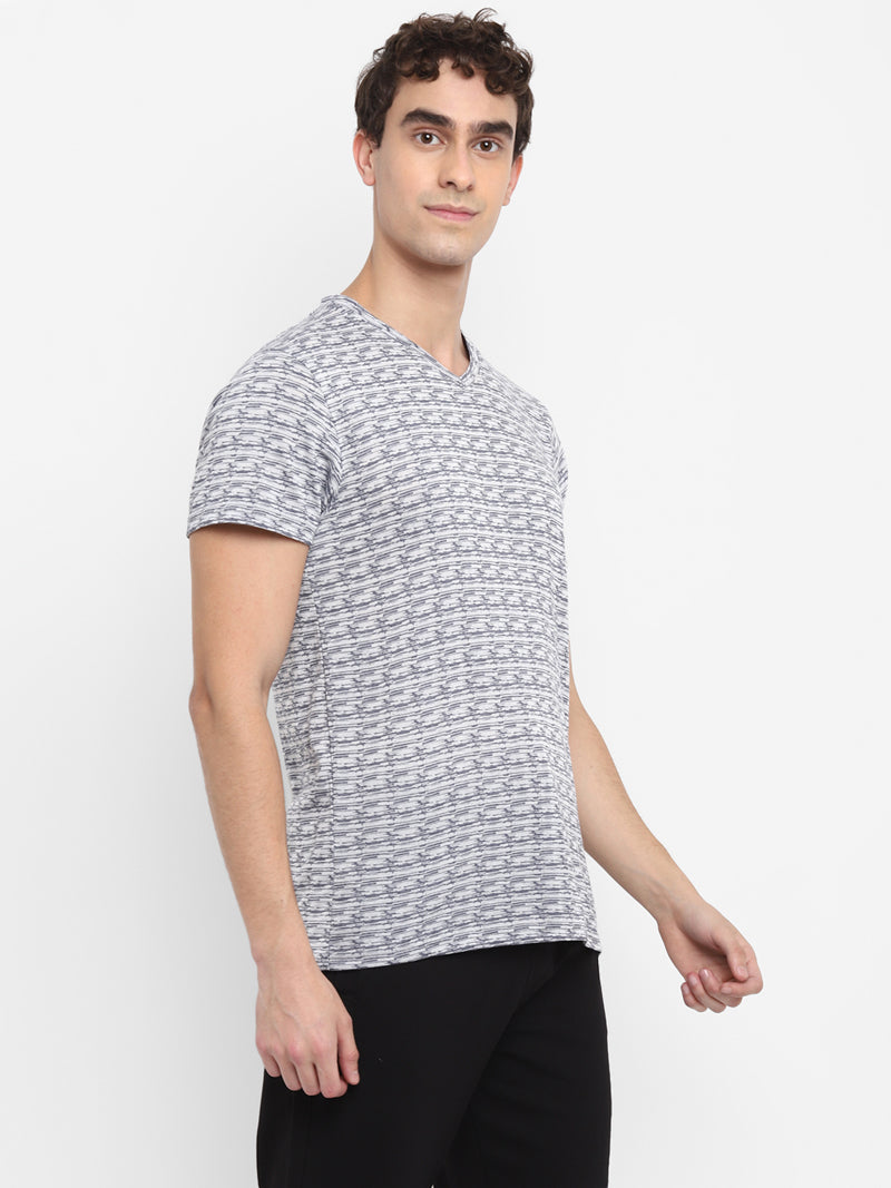 Men's V Neck Half Sleeves T-Shirt - Grey (Clearance - No Exchange No Return)