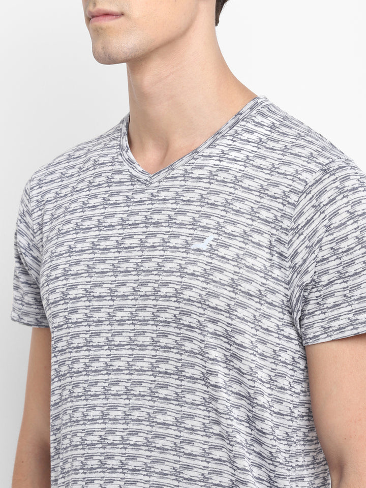 Men's V Neck Half Sleeves T-Shirt - Grey (Clearance - No Exchange No Return)
