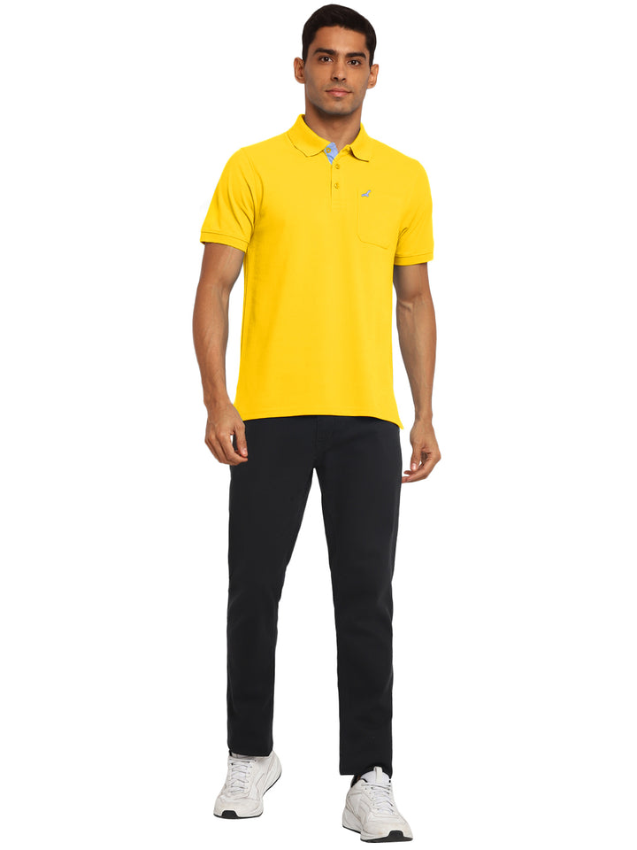 Polo Collar T-Shirt for Men with Pocket - Aspen Gold