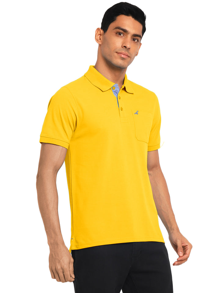 Polo Collar T-Shirt for Men with Pocket - Aspen Gold