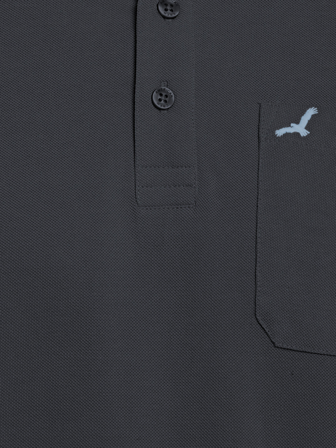 Polo Collar T-Shirt for Men with Pocket - Carbon Grey