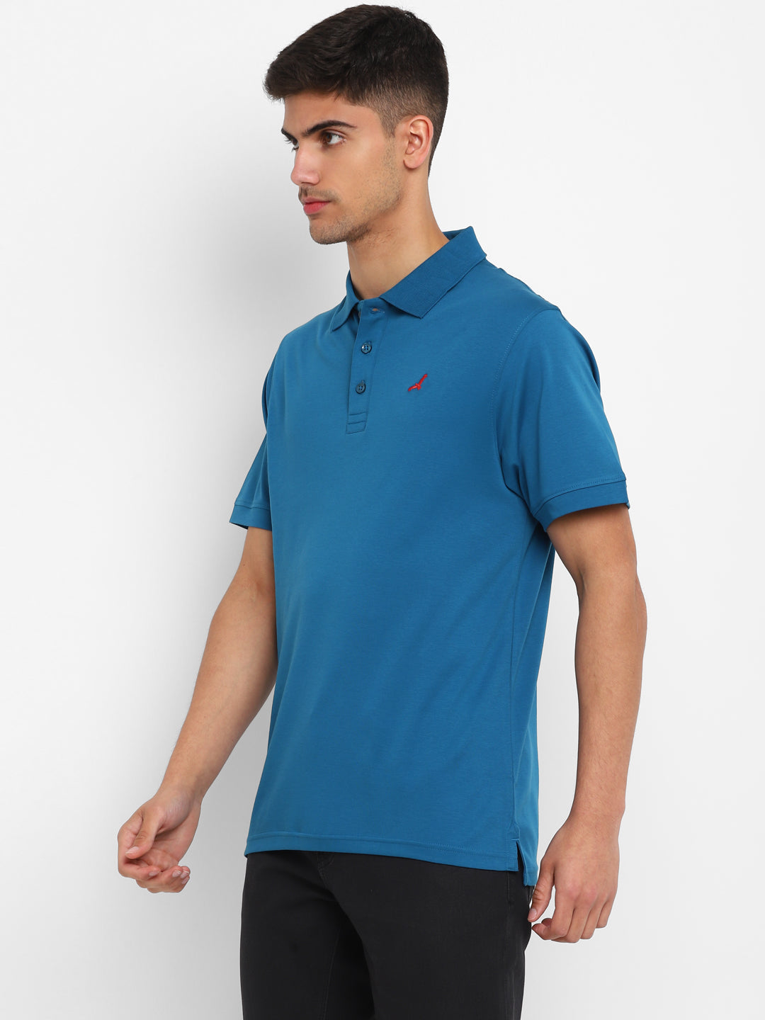 Supima Cotton Polo Collar T-Shirt for Men - Sea Blue