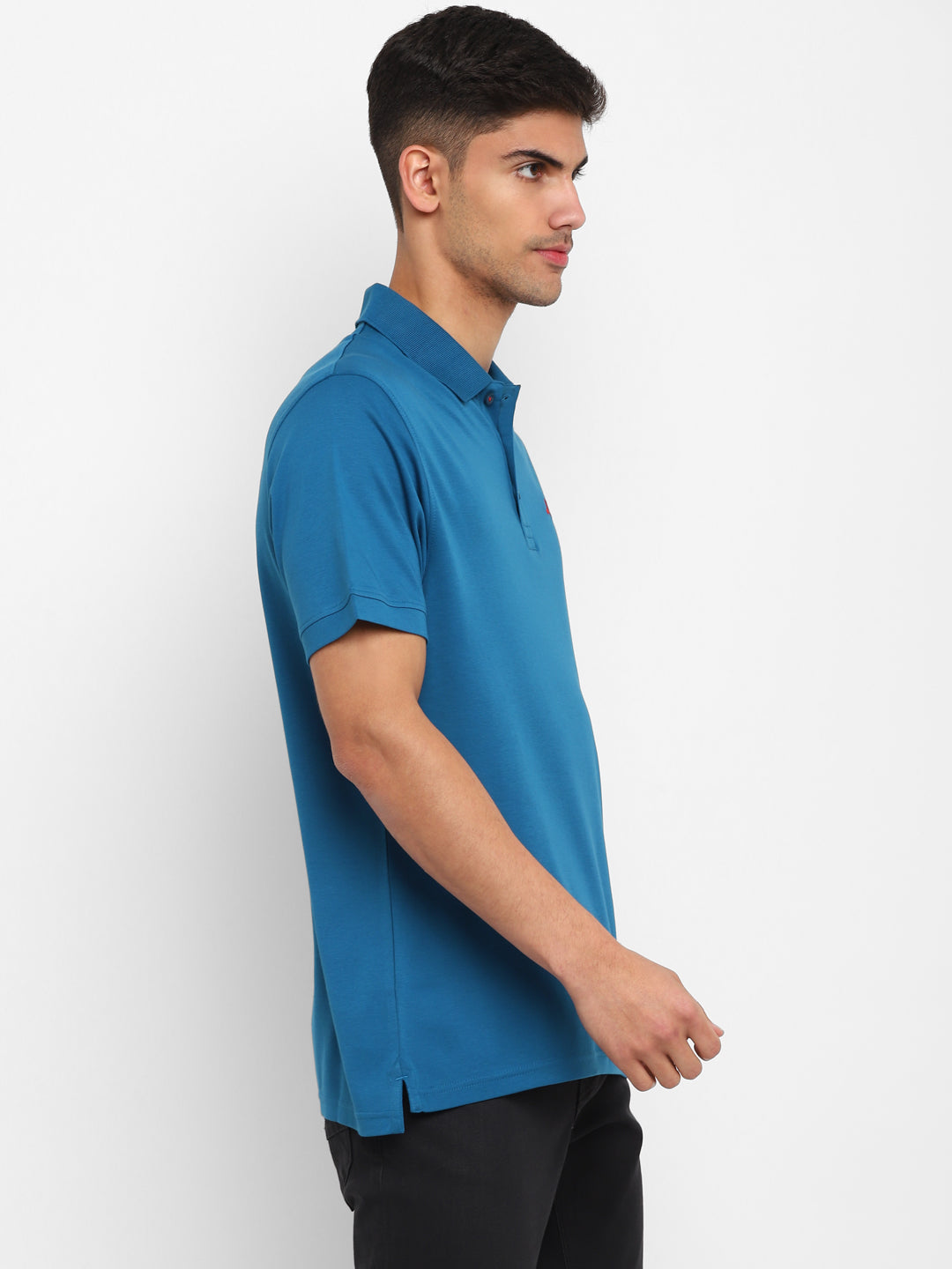 Supima Cotton Polo Collar T-Shirt for Men - Sea Blue