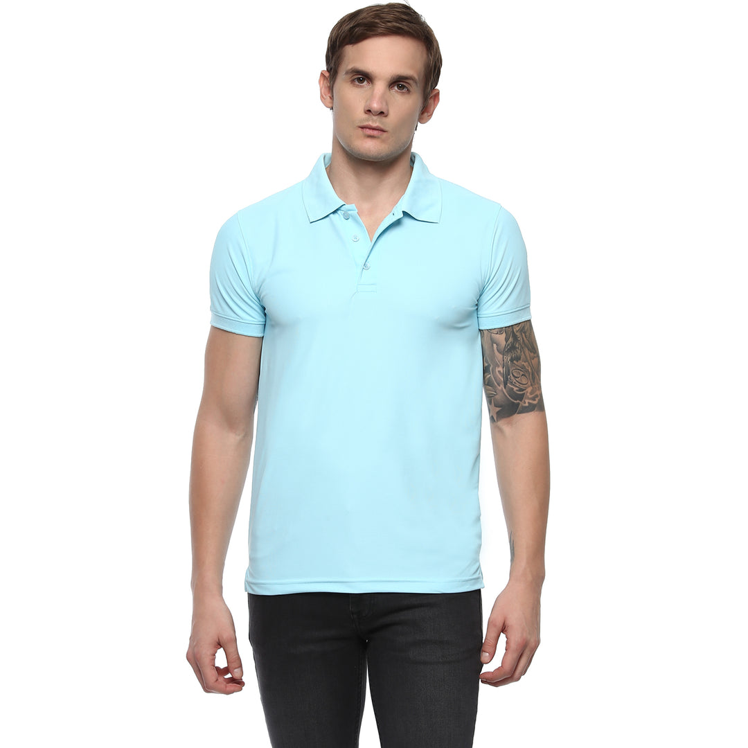 Men's Polyester Polo T-Shirt - Plume Blue