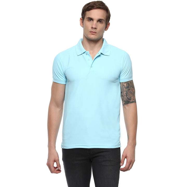 Men's Polyester Polo T-Shirt - Plume Blue