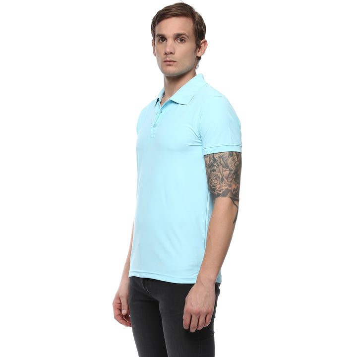 Men's Polyester Polo T-Shirt - Plume Blue