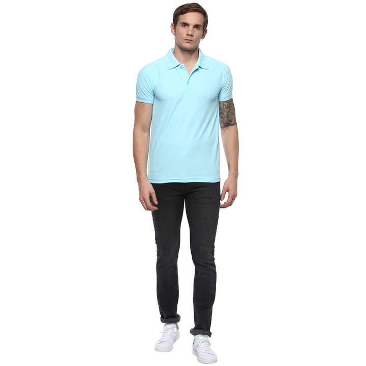 Men's Polyester Polo T-Shirt - Plume Blue