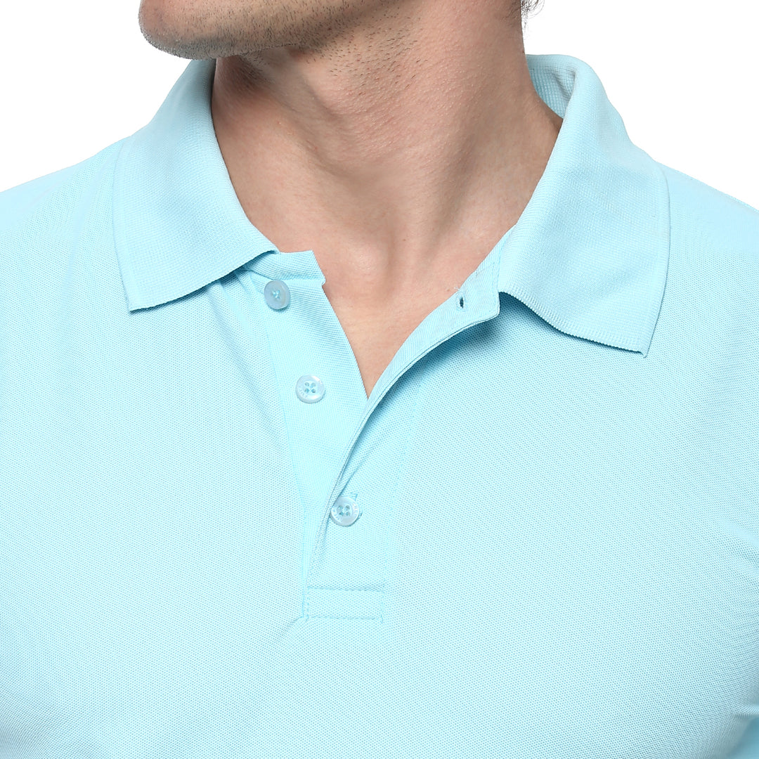 Men's Polyester Polo T-Shirt - Plume Blue