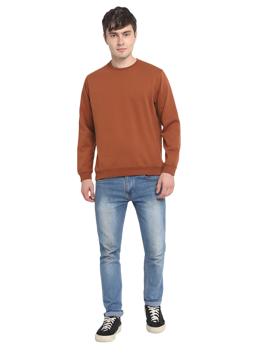 Round Neck Sweatshirt For Men - Caramel Cafe
