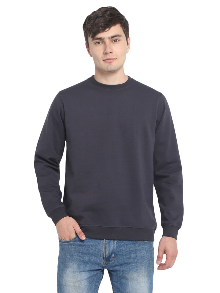 Round Neck Sweatshirt For Men - Carbon