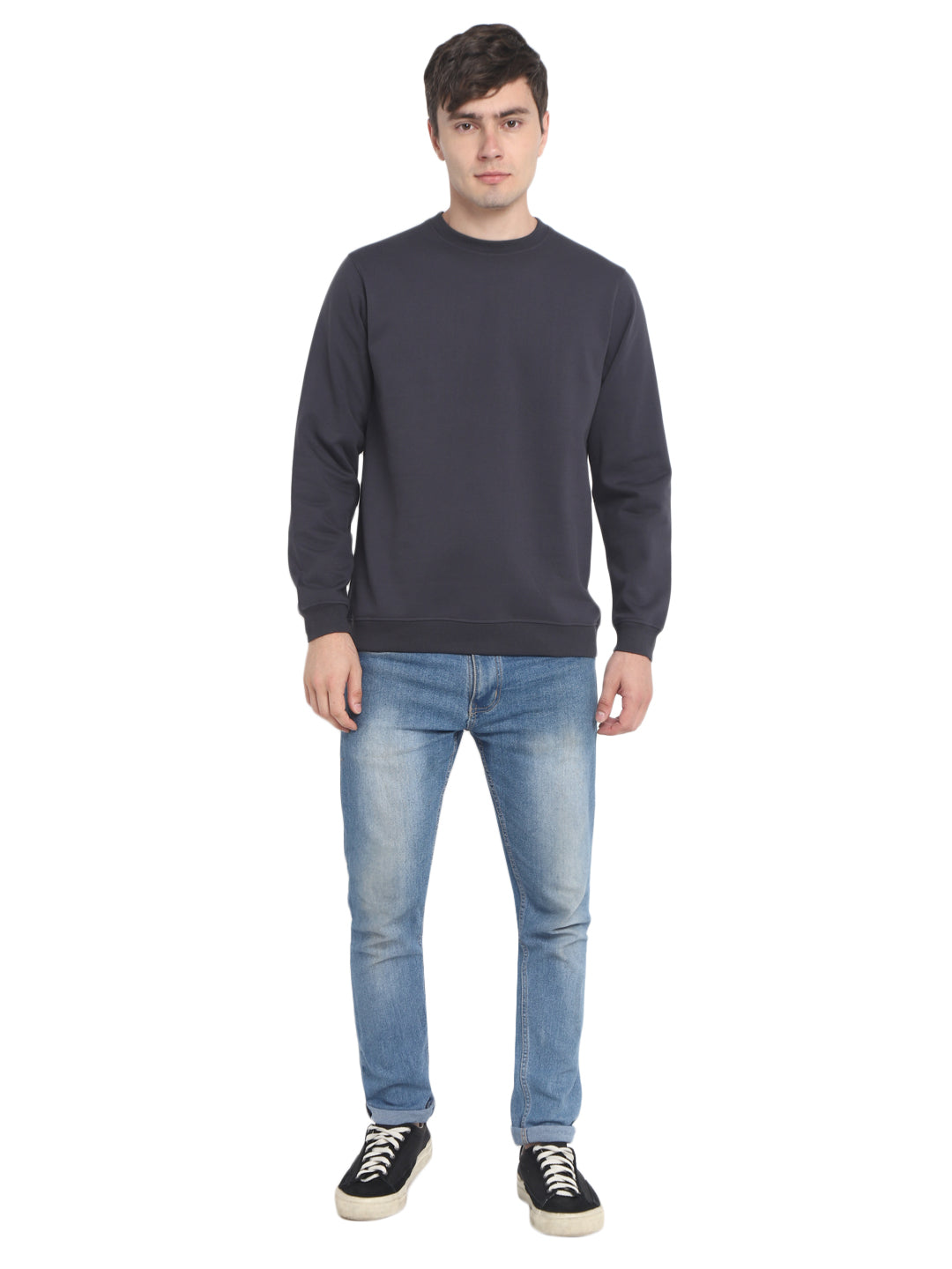 Round Neck Sweatshirt For Men - Carbon