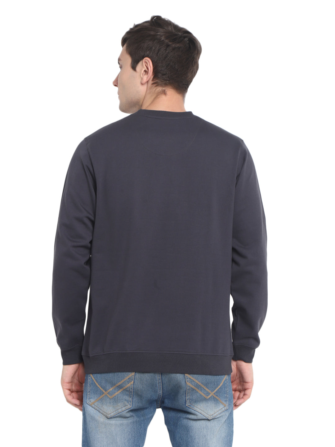 Round Neck Sweatshirt For Men - Carbon