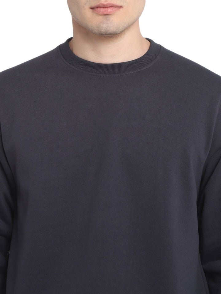 Round Neck Sweatshirt For Men - Carbon