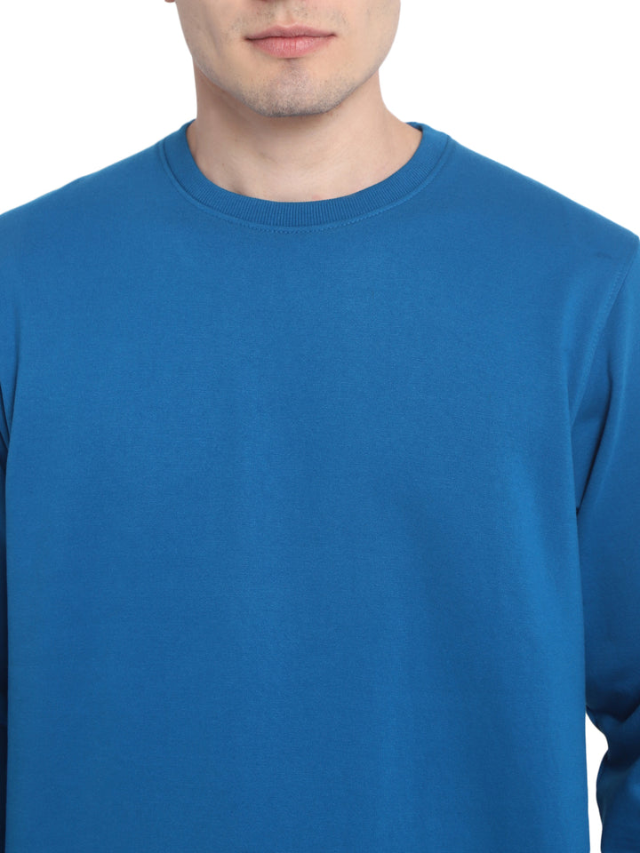 Round Neck Sweatshirt For Men - Mykonos Blue