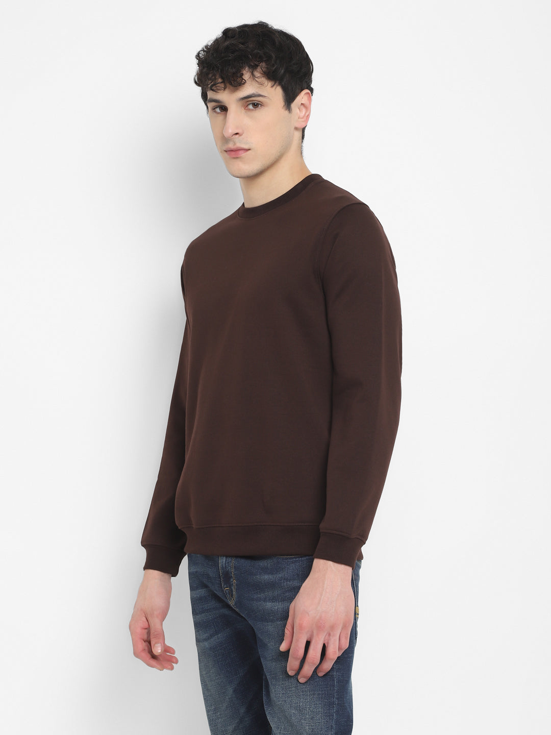 Round Neck Sweatshirt For Men - Chocolate Plum