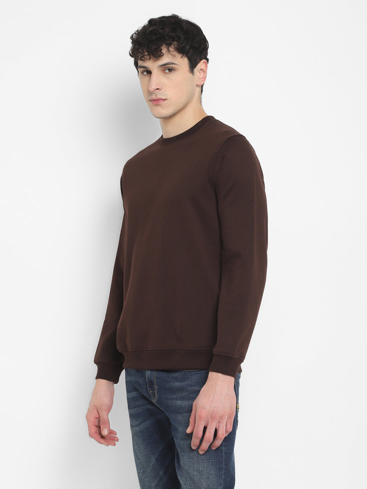 Round Neck Sweatshirt For Men - Chocolate Plum