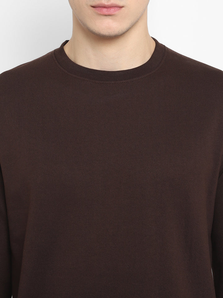 Round Neck Sweatshirt For Men - Chocolate Plum