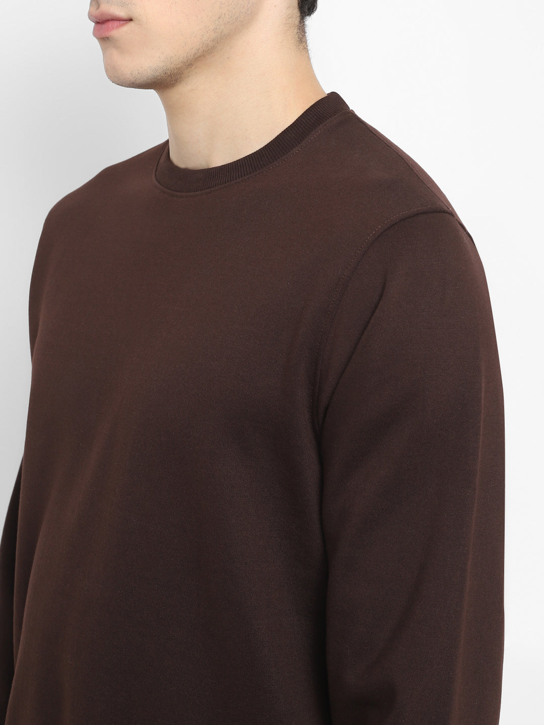 Round Neck Sweatshirt For Men - Chocolate Plum