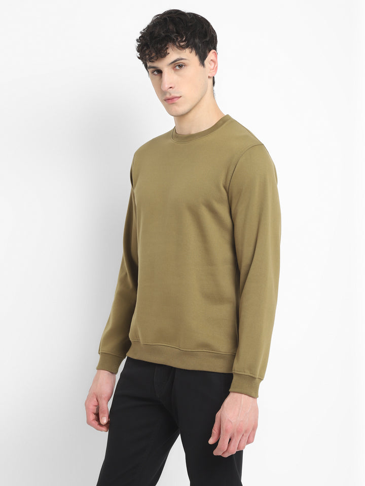 Round Neck Sweatshirt For Men - Martini Olive