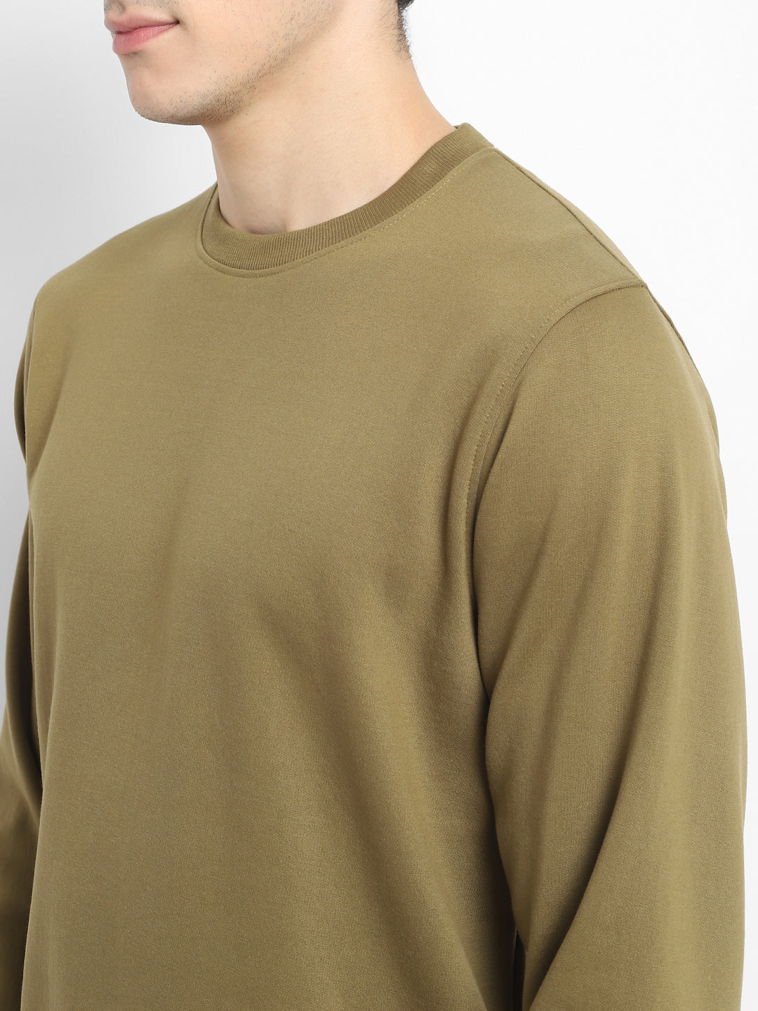 Round Neck Sweatshirt For Men - Martini Olive