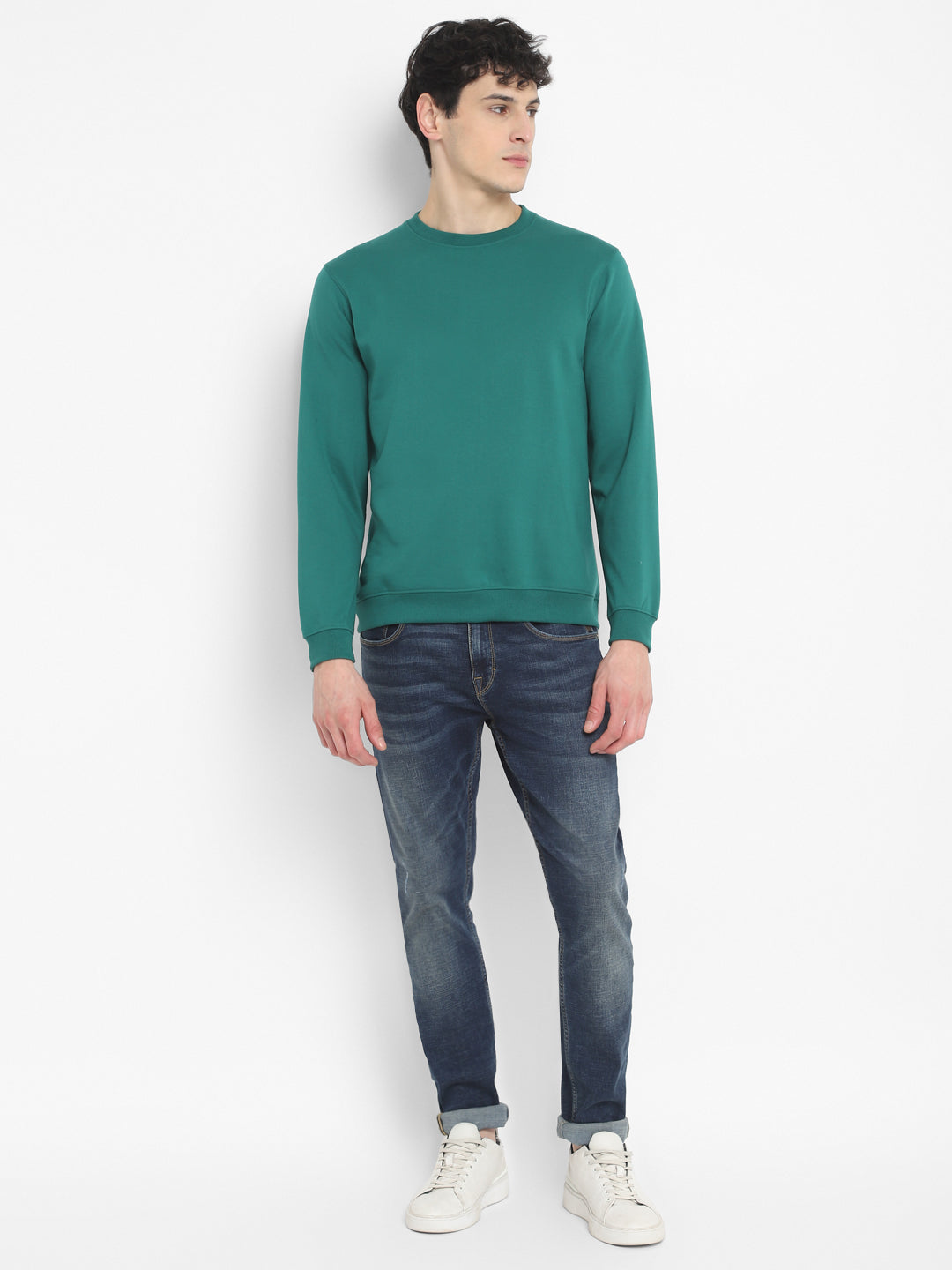 Round Neck Sweatshirt for Men - Galapagos Green