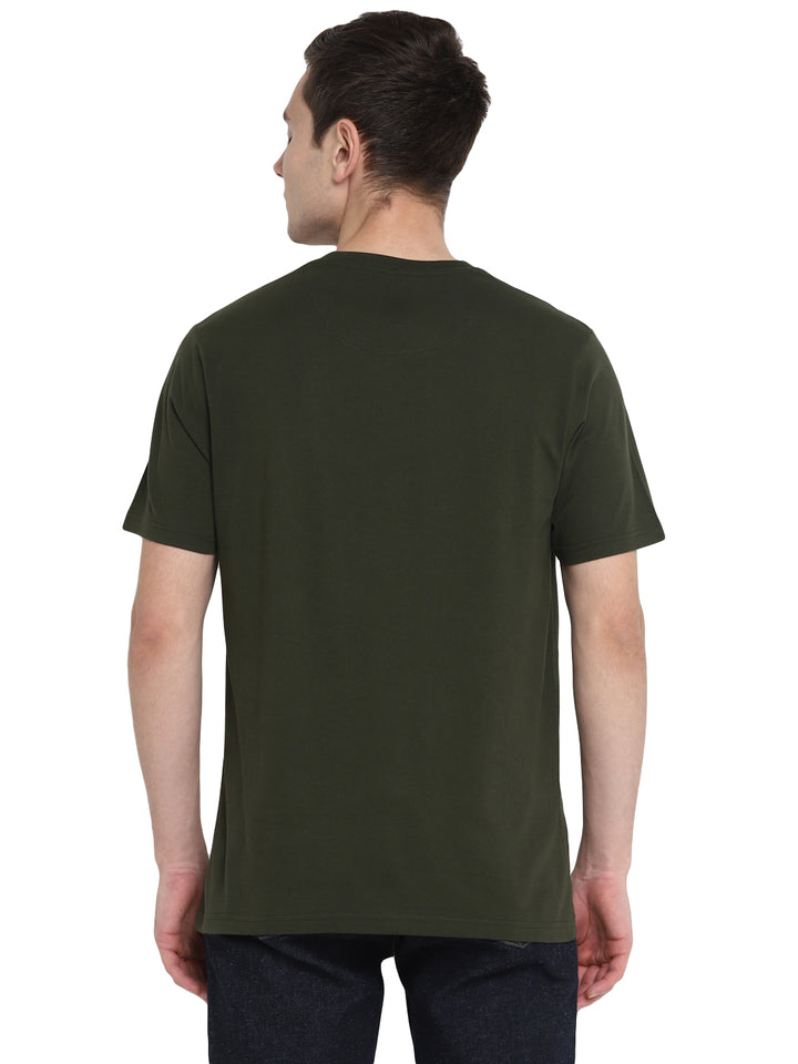 Men's Solid Regular Fit Half Sleeve V-Neck Cotton T-Shirt Pack of 4 - Black, Olive, Carbon & Grey Melange
