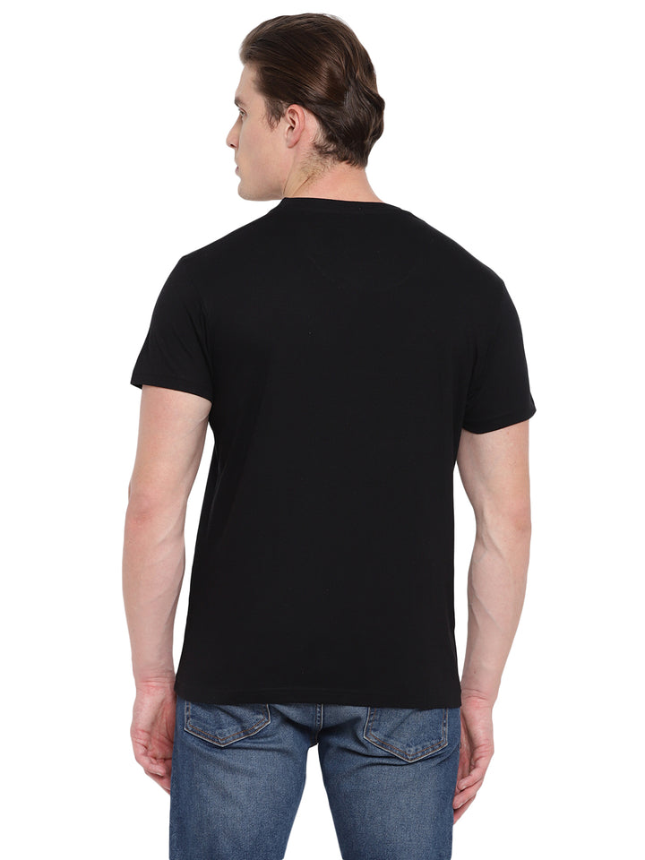 Men's Solid Regular Fit Half Sleeve V-Neck Cotton T-Shirt Pack of 4 - Black, Olive, Carbon & Grey Melange