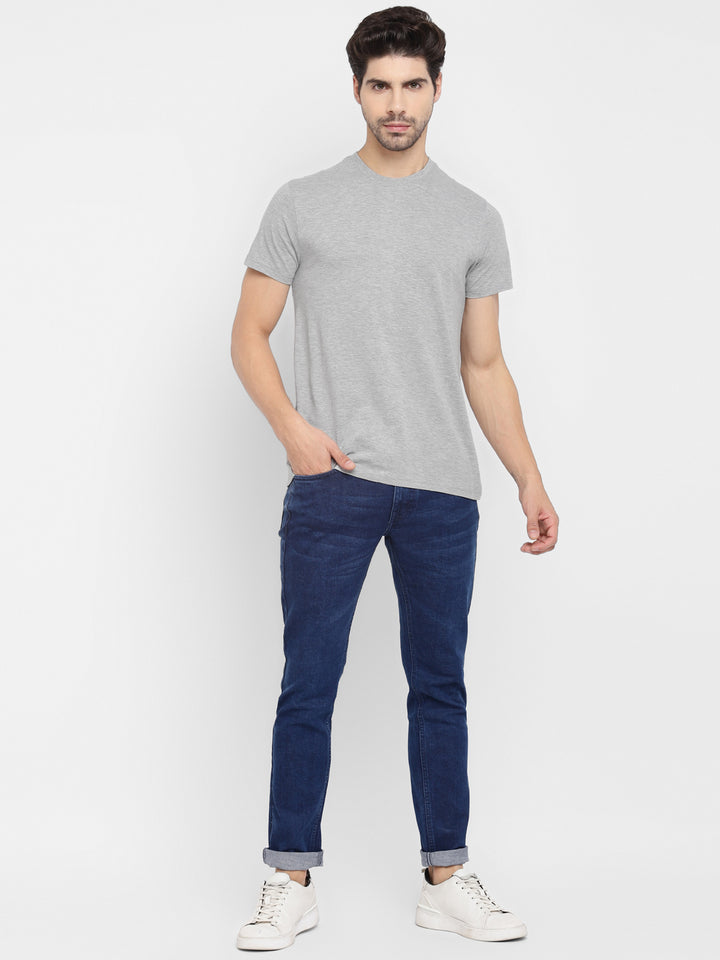 Round Neck T-Shirt for Men Grey Melange (CLEARANCE NO EXCHANGE NO RETURN)