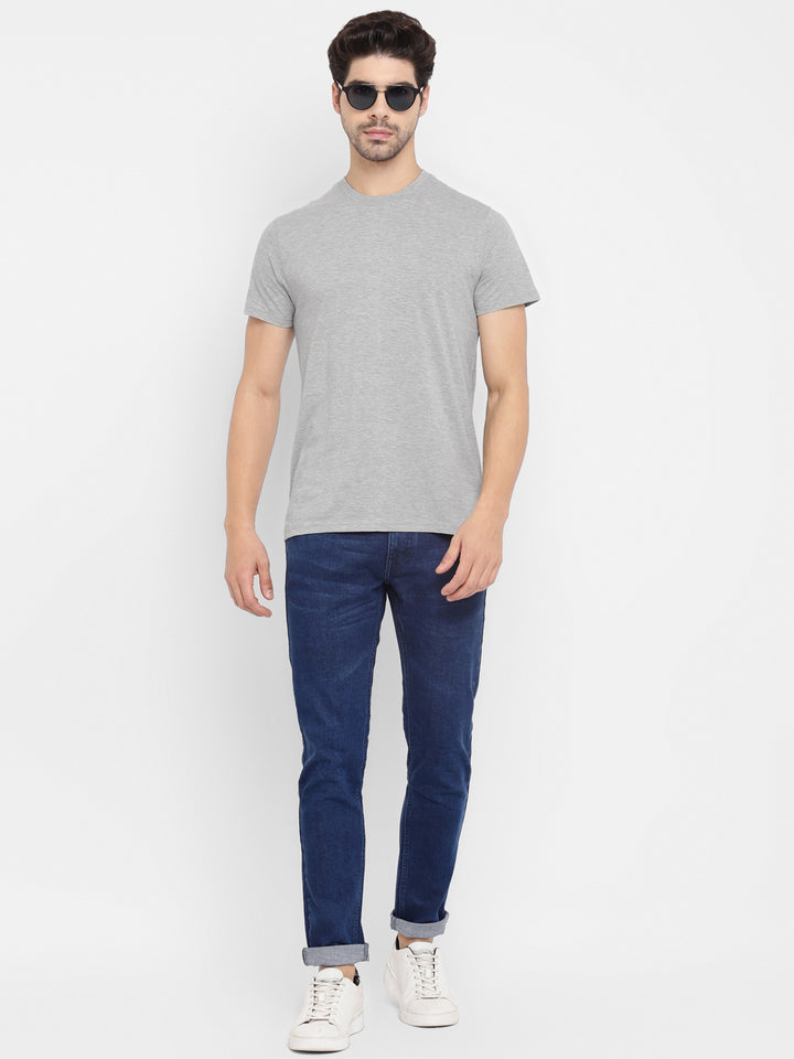Round Neck T-Shirt for Men Grey Melange (CLEARANCE NO EXCHANGE NO RETURN)