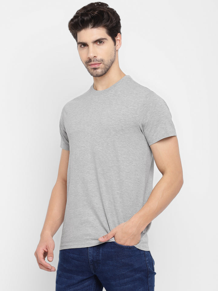 Round Neck T-Shirt for Men Grey Melange (CLEARANCE NO EXCHANGE NO RETURN)