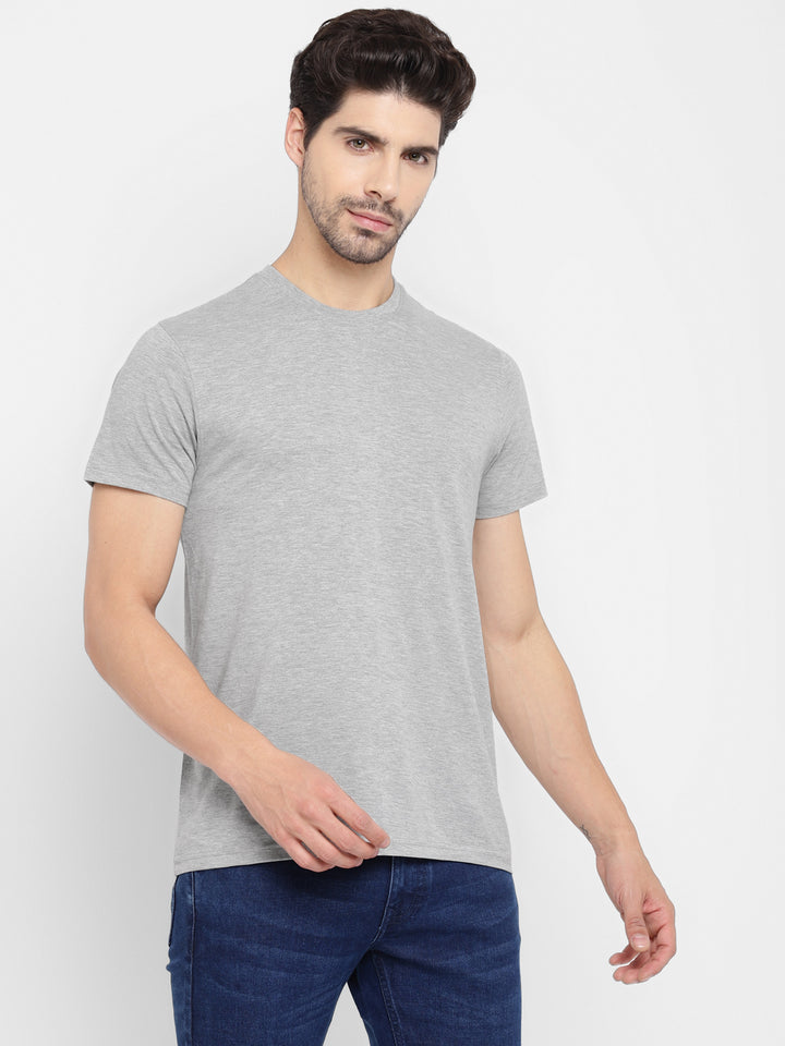 Round Neck T-Shirt for Men Grey Melange (CLEARANCE NO EXCHANGE NO RETURN)