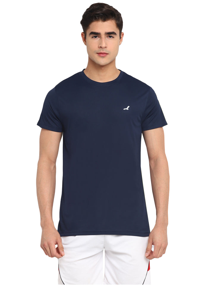Round Neck Sports Active Wear T-Shirts for Men - Navy