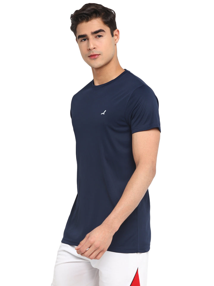 Round Neck Sports Active Wear T-Shirts for Men - Navy
