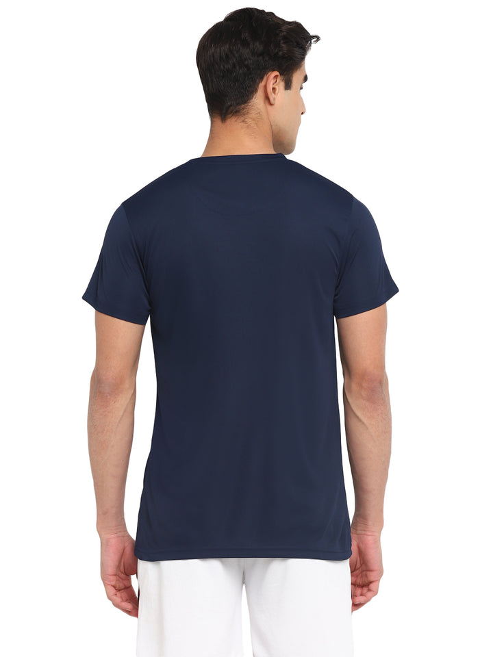 Round Neck Sports Active Wear T-Shirts for Men - Navy
