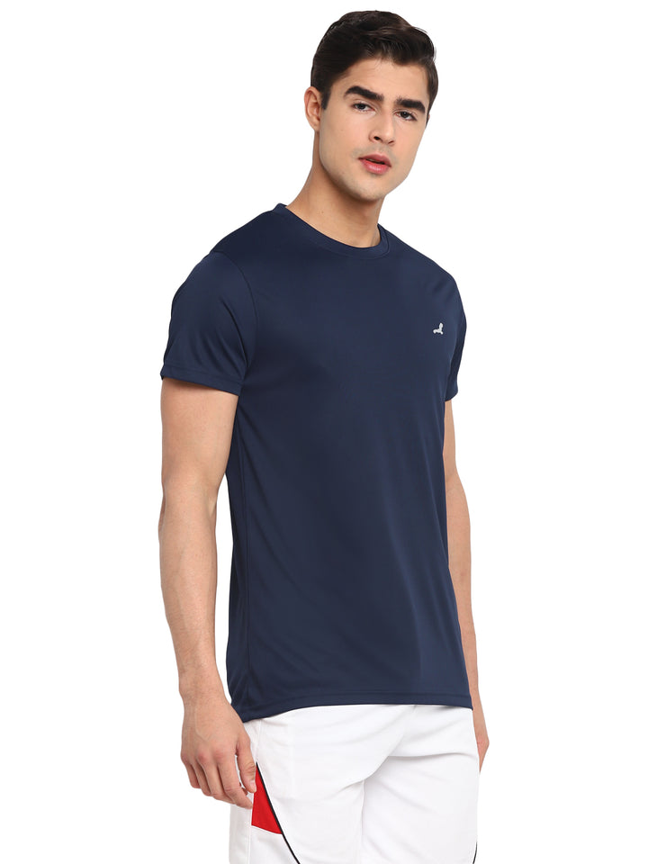 Round Neck Sports Active Wear T-Shirts for Men - Navy