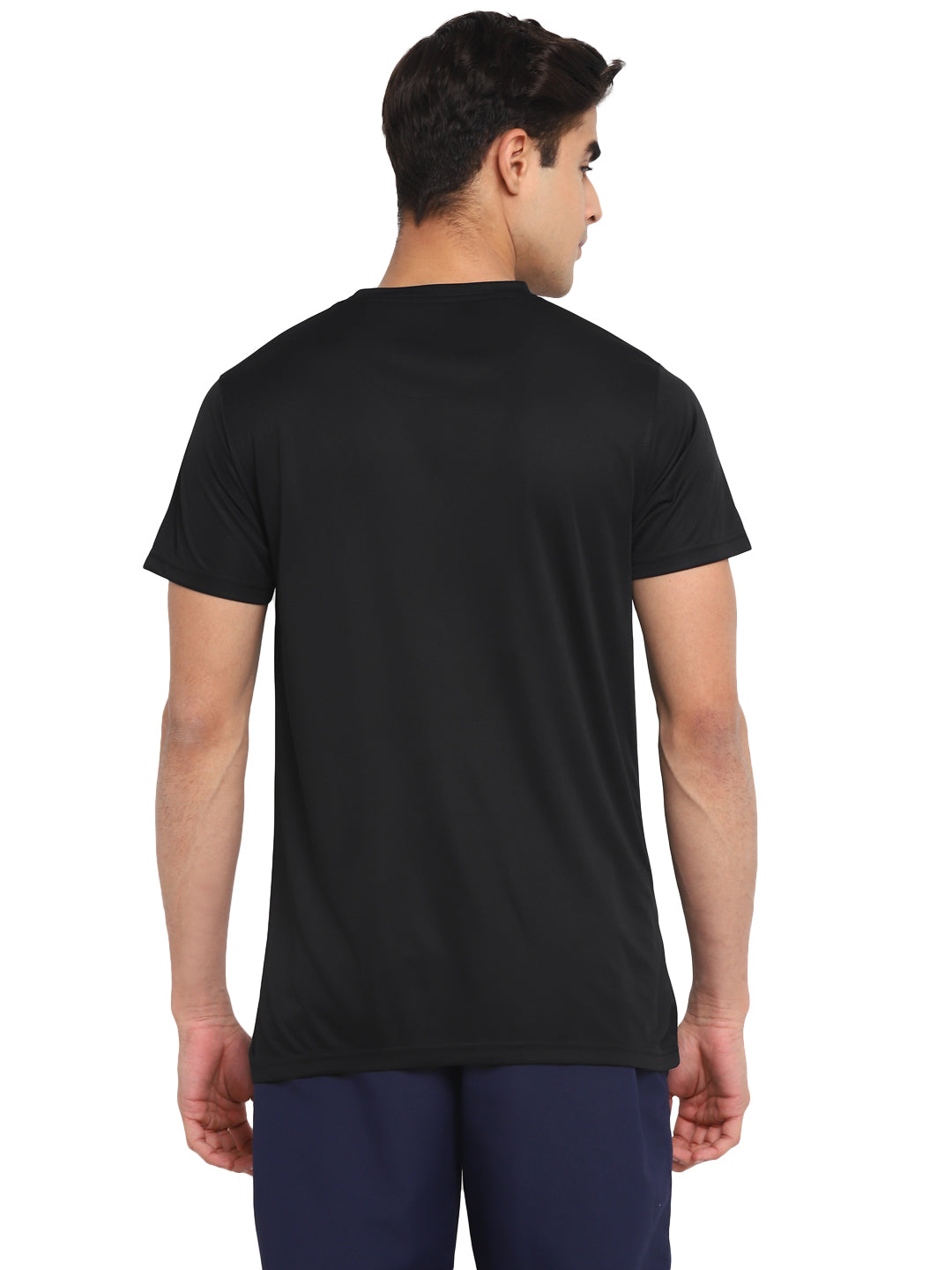 Round Neck Sports Active Wear T-Shirts for Men - Black