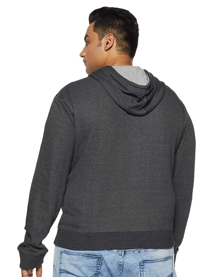 Men's Zipper Hoodie Jacket with Contrast Inner Hood- (No Exchange No Return)