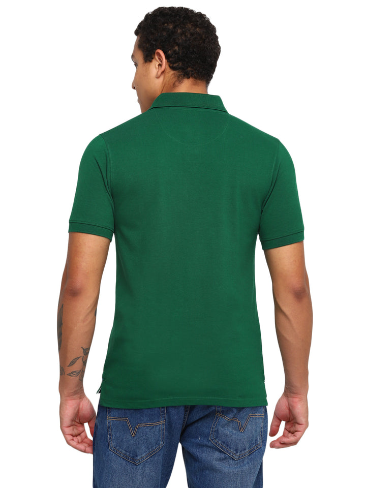 Polo Collar T-Shirt for Men with Pocket - Dark Green
