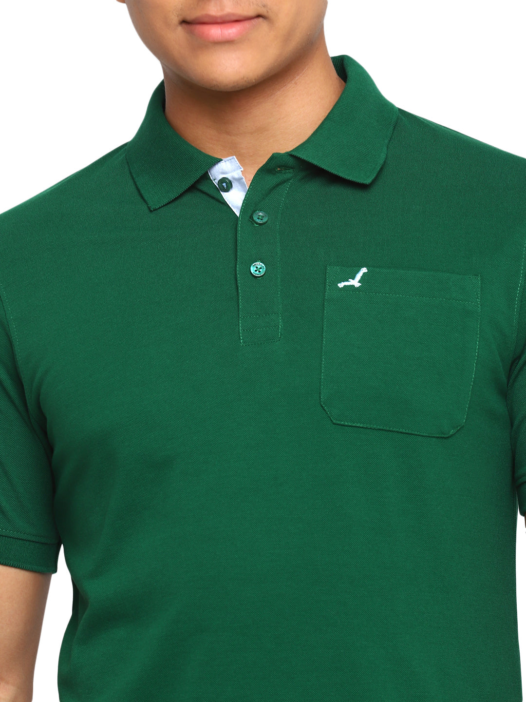 Polo Collar T-Shirt for Men with Pocket - Dark Green