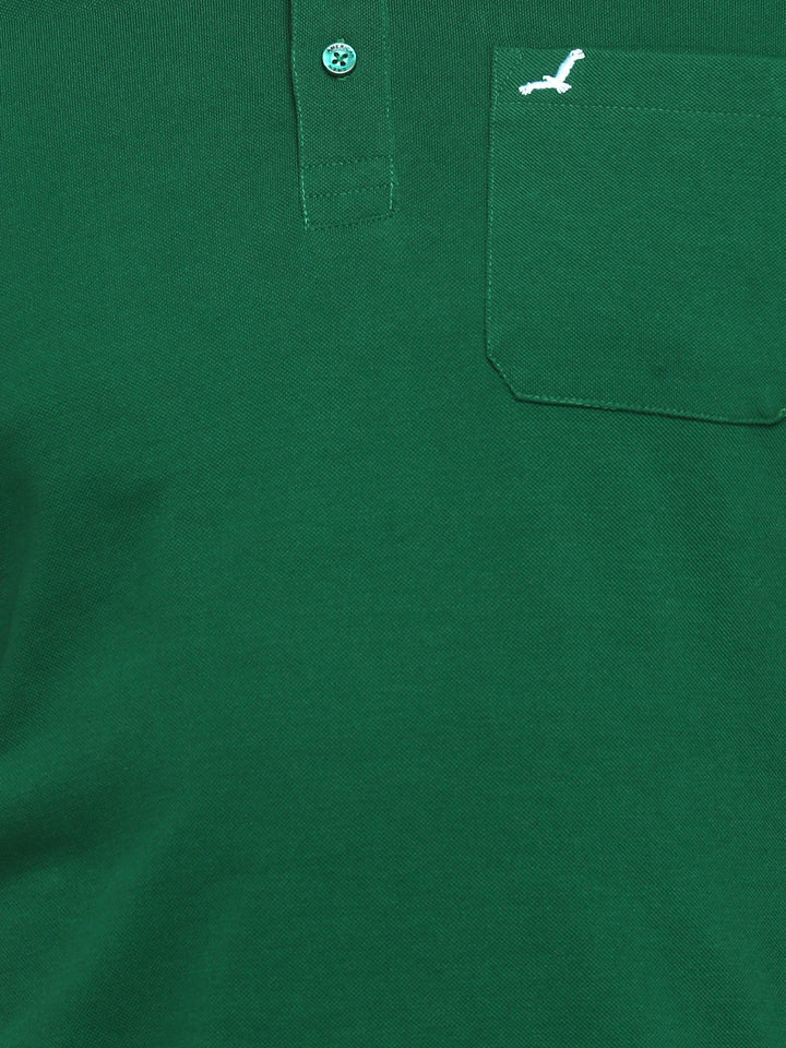 Polo Collar T-Shirt for Men with Pocket - Dark Green
