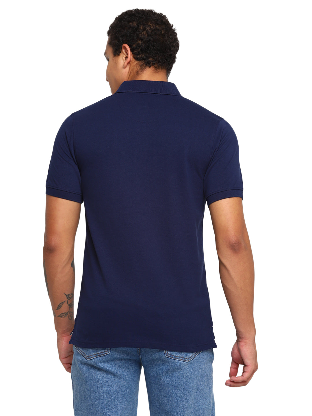 Polo Collar T-Shirt for Men with Pocket - Navy Blue