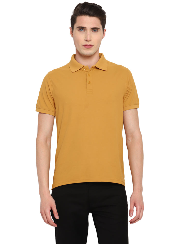 Men's Polyester Polo T-Shirt - Mustard